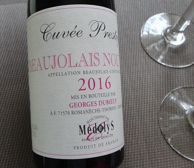 ไวน Beaujolais Nouveau 2016